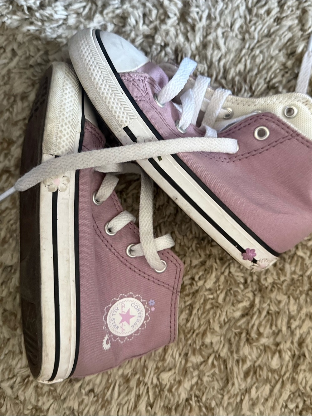 Converse Kids Lavender Pink High-Top Canvas Sneakers